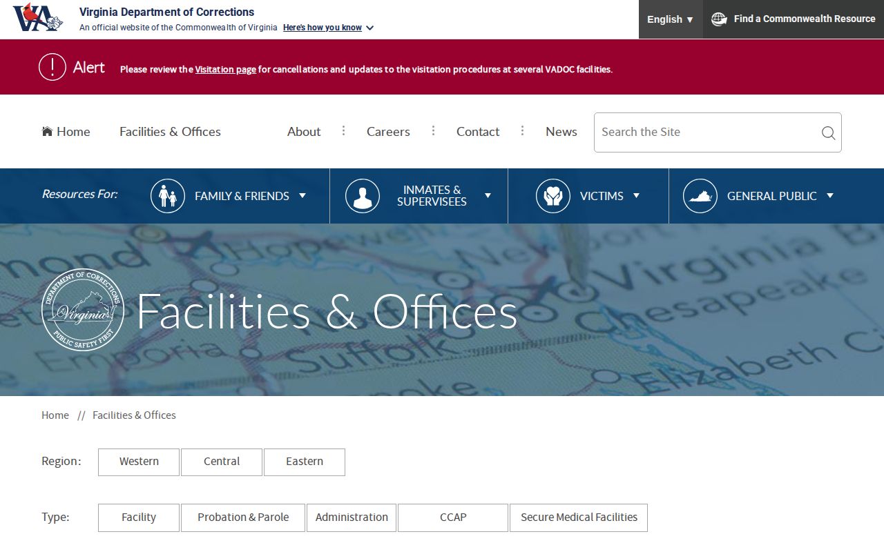 Augusta County post-release supervision office at VADOC Staunton District 12